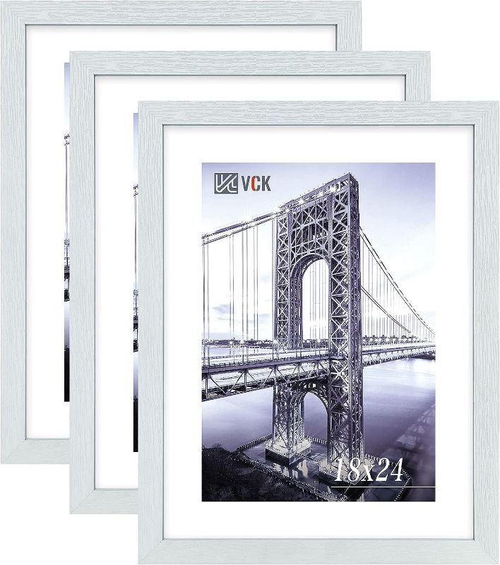Photo 1 of VCK 18x24 Poster Frames 3 Pack White MDF Wood and Polished Plexiglass Frame,Display Pictures in Horizontal and Vertical…

