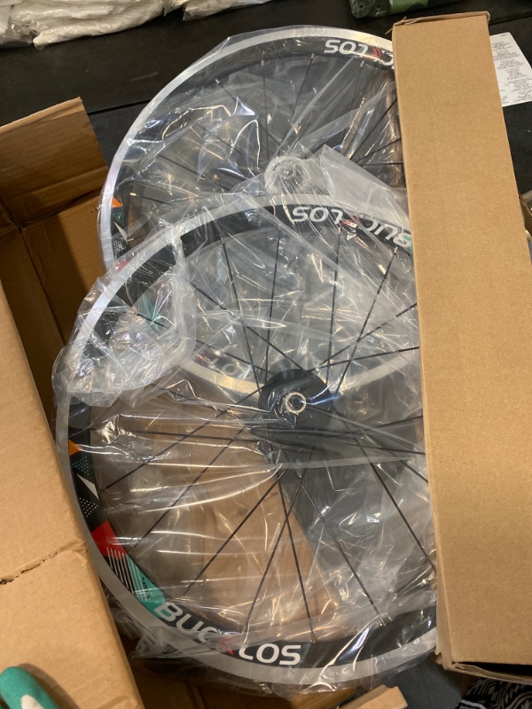 Photo 2 of BUCKLOS Folding Bike Wheelset  406 451 Black/Red Aluminum Alloy Wheels, V Brake/Disc Brake Quick Release 20H Bicycle Wheelset for 7 8 9 10 11 Speed Cassette
