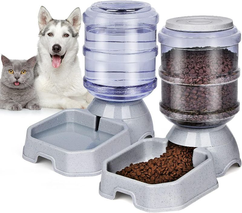 Photo 1 of Pet Feeder and Water Food Dispenser Automatic for Dogs Cats, 100% BPA-Free, Gravity Refill, Easily Clean, Self Feeding for Small Large Pets Puppy Kitten Rabbit Bunny
