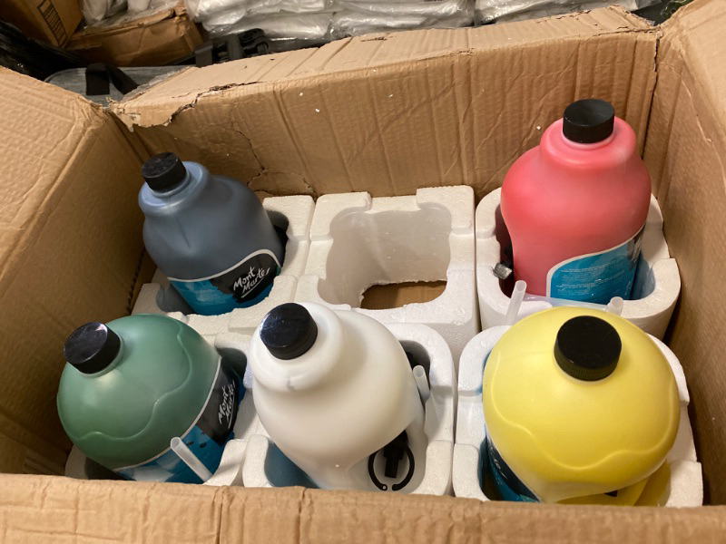 Photo 2 of Mont Marte Discovery School Acrylic, 5 Basic Colors, 1/2 Gallon (2 Liter), Ideal for Students and Artists. Excellent Coverage and Fast Drying. Pump Lid Included
