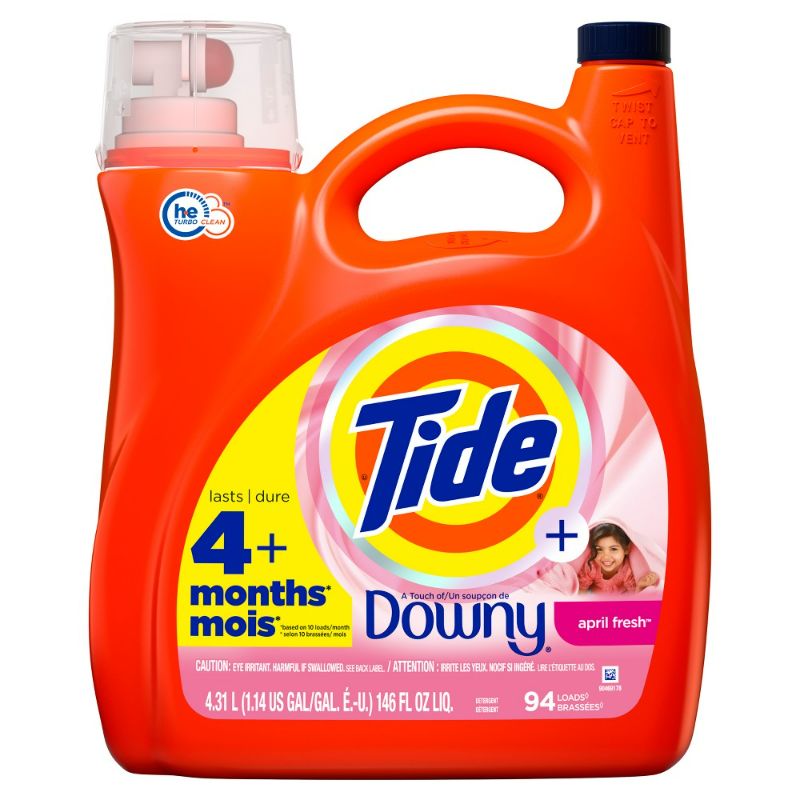 Photo 1 of Tide 146 Fl. Oz. Downy April Fresh Scent Liquid Laundry Detergent (94 Loads)
