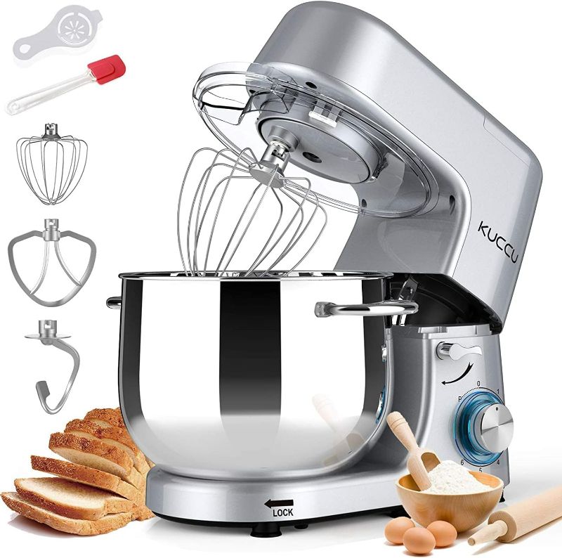Photo 1 of KUCCU Stand Mixer, 8.5 Qt 660W, 6-Speed Tilt-Head Food Dough Mixer, Electric Kitchen Mixer with Dough Hook, Flat Beater & Wire Whisk, Mixing Bowl 
