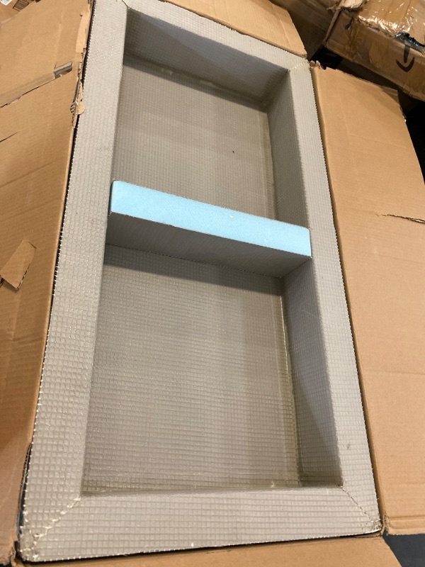 Photo 2 of Houseables Shower Niche, Insert Storage Shelf, 12x28 Inch, Installation Size: 13"x29", Leak-Proof, XPS Foam, Two Shelves, Waterproof,Tileable Prefab Shelves for Bathroom, Prefabricated Organizer