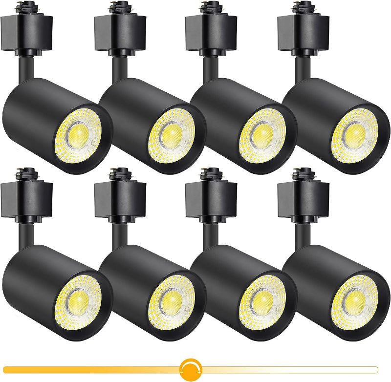 Photo 2 of VANoopee 10W Dimmable LED Track Lighting Heads H Type Track Light Replacement Fixtures Bright 3000K Warm White Ceiling Spotlight for Accent Task Art, Flicker Free CRI90+ 24° 800lm Black, Pack of 8
