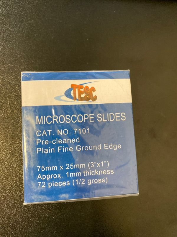 Photo 1 of 2 Pack TESC Microscope Slide 72 Pieces Pre Cleaned Microscope Slides (3x1") 