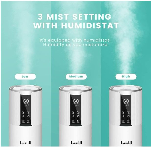 Photo 3 of LACIDOLL 2.1Gal 8L Top Fill Large Humidifiers for Bedroom Large Room - Cool Mist
