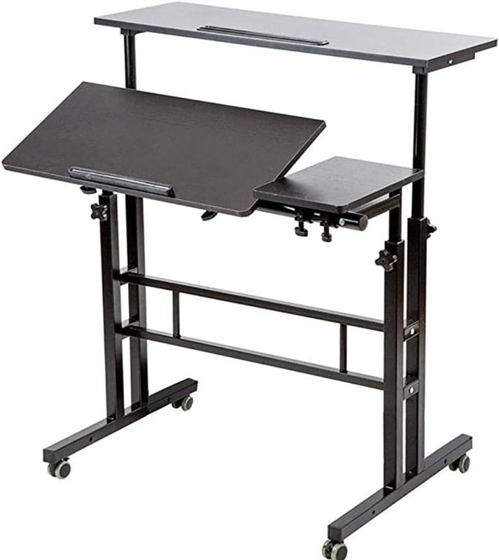 Photo 1 of Adjustable Mobile Stand Up Desk Standing Desk Computer Desk Workstation Sit-Stand Desktop Standing Desk