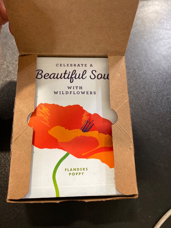 Photo 2 of American Meadows Wildflower Seed Packets "Celebrate a Beautiful Soul" Memorial Favors (Pack of 20) - Red Poppy Seed Mix, Favors for Funerals, Wakes, Viewings, Visitations, Memorial Services
