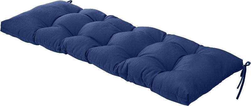 Photo 1 of QILLOWAY Indoor/Outdoor Bench Cushion,51-Inches,Navy Blue
