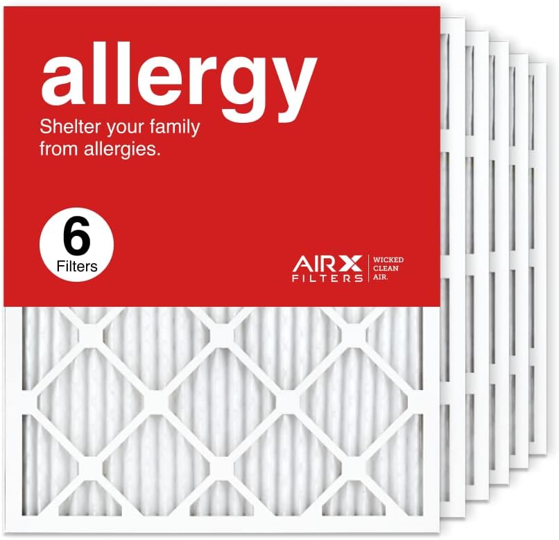 Photo 1 of AIRx Filters Allergy 20x25x1 Air Filter MERV 11 Pleated Furnace Filter HVAC AC Filters - Made in the USA - Box of 6
