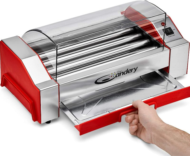 Photo 1 of The Candery Electric Hot Dog Roller - Sausage Grill Cooker Machine - 6 Hot Dog Capacity - Household Hot Dog Machine for Children and Adults
