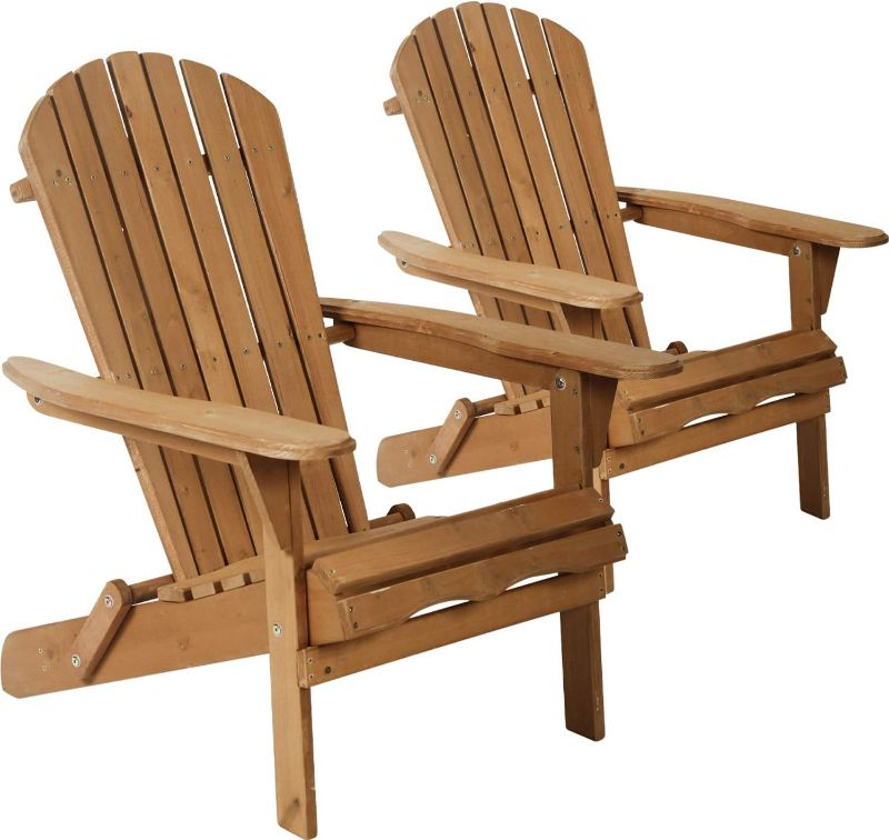 Photo 1 of Adirondack Chair Outdoor Chairs Patio Chairs Lawn Chair Folding Adirondack Chair Patio Seating Fire Pit Chairs Wood Chairs for Adults Yard Garden 
