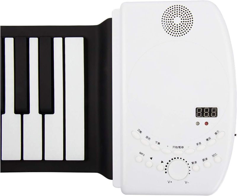 Photo 1 of HXHN Folding 88 Key Digital Music Keyboard Organ Roll Up Piano Portable (Color : White)
