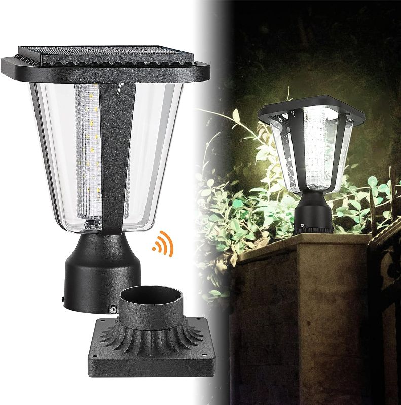 Photo 1 of Lovus Solar Light Lamp Post, 6000K Outdoor Solar Pillar Lights Waterproof with 3-Inch Pier Mount Base for Mailbox, Pathway, Garden, Deck (White Light)
