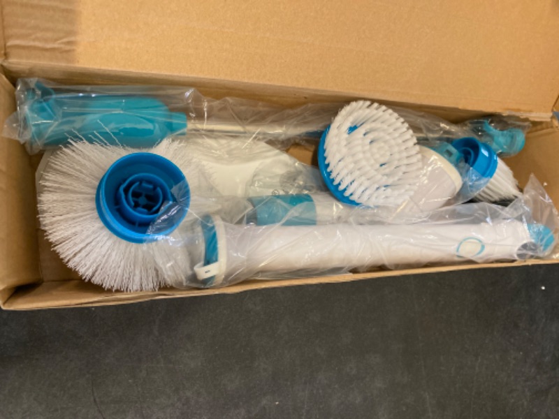 Photo 2 of Electric Spin Scrubber, 360 Cordless Tub and Tile Scrubber, Multi-Purpose Power Surface Cleaner with 3 Replaceable Cleaning Scrubber Brush Heads, 1 Extension Arm and Adapter
