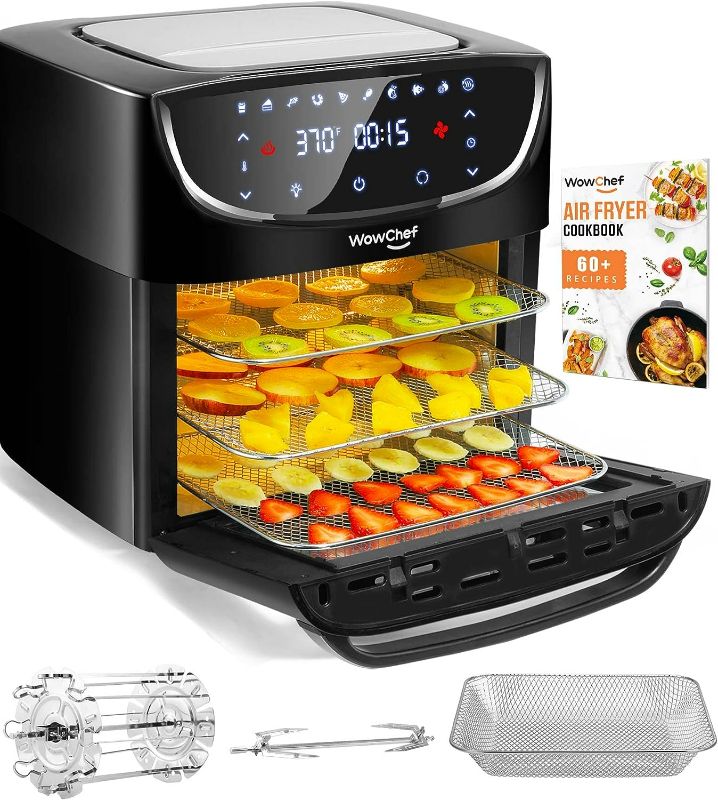 Photo 1 of WowChef Air Fryer Oven Large 20 Quart, 10-in-1 Digital Rotisserie Dehydrator Fryers Combo with Racks, XL Capacity Countertop Airfryer Toaster for Family, 9 Accessories with Cookbook, ETL Certified
