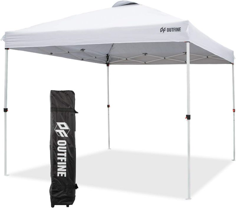 Photo 1 of OUTFINE Pop-up Canopy Patio Tent Instant Gazebo Canopy with Wheeled Bag,Canopy Sandbags x4,Tent Stakesx8