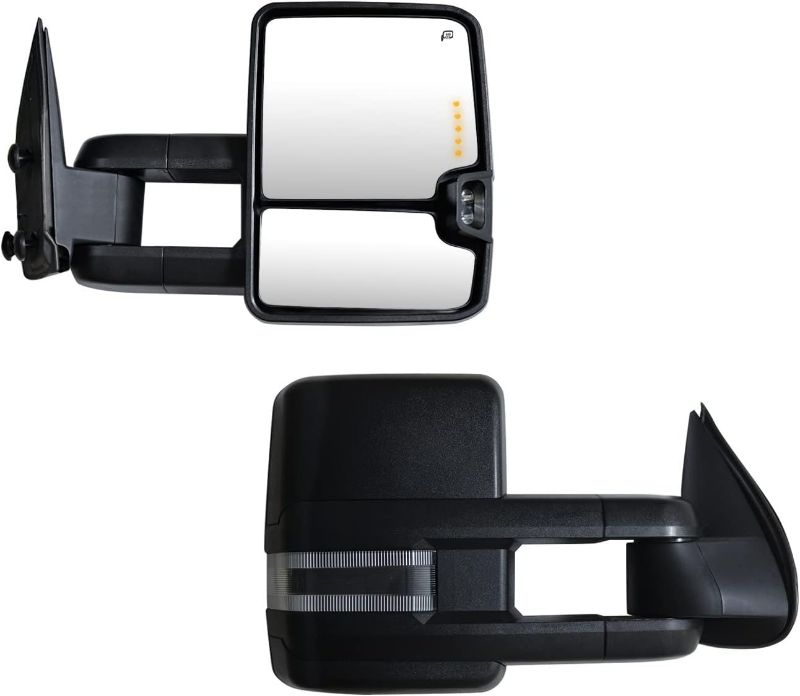 Photo 1 of SUPDM Towing Mirrors Compatible for Chevy Silverado Suburban Tahoe GMC Serria Yukon 2003 04 05 2006 Power Heated side mirror w/Turn Signals Lights, Clearance Lamp, Running Light (Set of 2)
