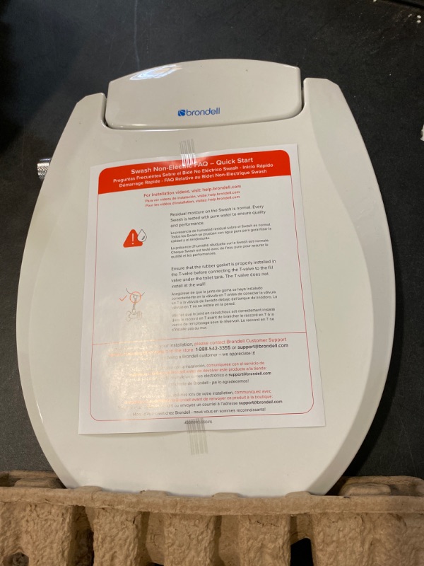 Photo 2 of Brondell Swash Non-Electric Seat, Fits Round Toilets, White – Dual Nozzle System, Ambient Water Temperature – High Quality Bidet with Easy Installation S101 Round