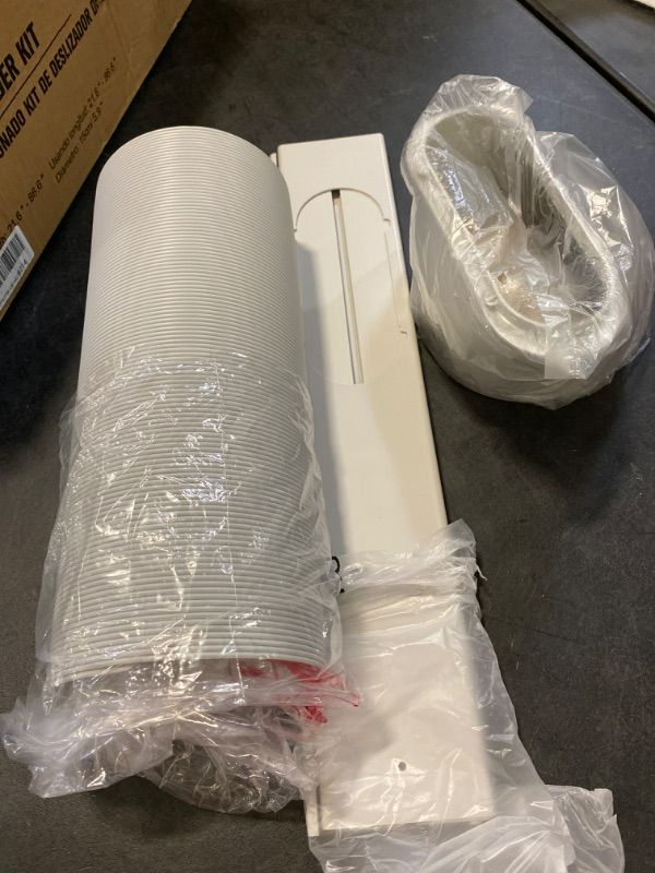 Photo 2 of KLOLKUTTA Sliding Door Air Conditioner Kit, Portable AC Sliding Glass Door Vent Kit Seal Plates with 5.9” Exhaust Hose Duck Coupler for A/C Replacement Doors Slide Set (Sliding Door Kit)