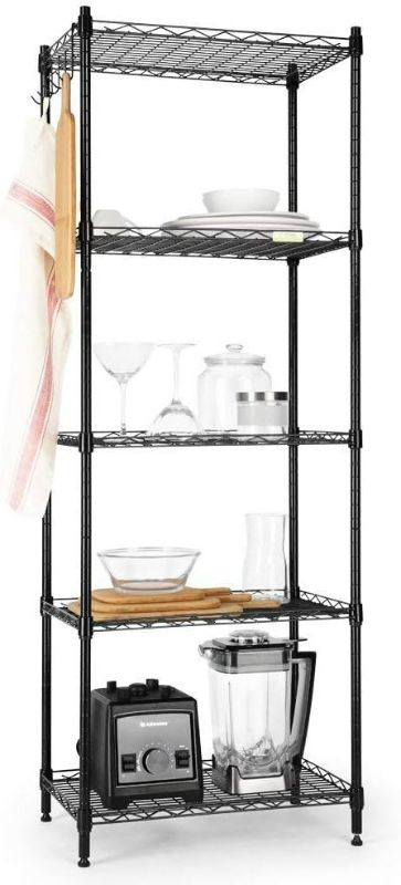 Photo 1 of Cozzine 5 Tier Storage Shelves, Adjustable Storage Shelves Heavy Duty Steel Tube Wire Shelving Unit (Black 21'' x 11'' x 59'')
