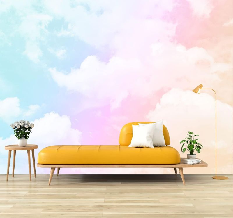 Photo 1 of Colorful Cloud Murals Fog Clouds Wallpaper Wall Mural for Bedroom Living Room
