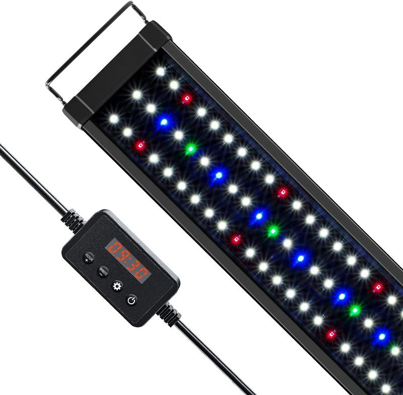 Photo 1 of NICREW ClassicLED Plus LED Aquarium Light with Timer, 27 Watts, for 36 to 48 Inch Fish Tank Light, Daylight and Moonlight Cycle, Brightness Adjustable
