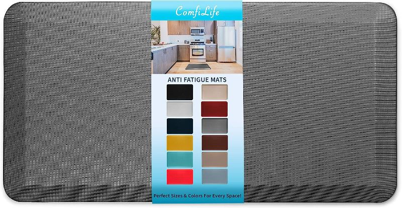 Photo 1 of ComfiLife Anti Fatigue Floor Mat – 3/4 Inch Thick Perfect Kitchen Mat, Standing Desk Mat – Comfort at Home, Office, Garage – Durable – Stain Resistant – Non-Slip Bottom (20" x 39", Charcoal)
