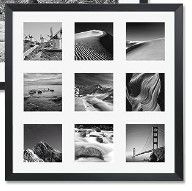 Photo 1 of NESCL 16x16 Frame Black, 16x16 Square Picture Frame Matted to 12x12 or Nine 4x4, Grade A New Zealand Pine Wood Acrylic Cover 1 Pack
