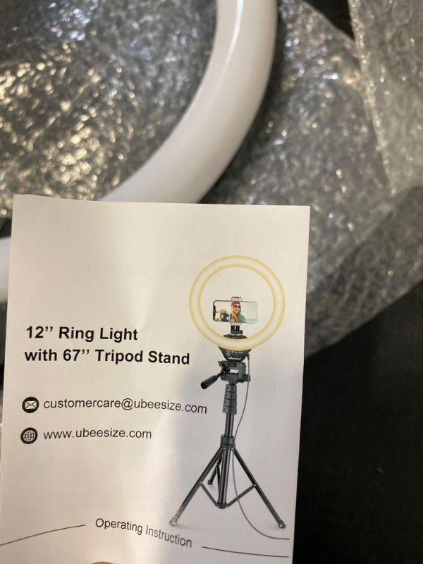 Photo 2 of UBeesize 12" Ring Light with Tripod Stand and Phone Holder, RGB Ring Light with 67" Stand, 10 Dimming Levels,15 Color LED Ring Lights for Phone,Live Stream,Make Up,YouTube,TikTok
