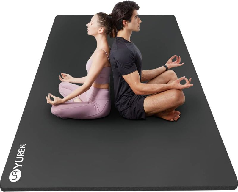 Photo 1 of YUREN Large Yoga Mat Thick 1/2 Inch Exercise Mat 6'x4' Double Wide Workout Mat for Home Gym Floor Pilates Stretch
