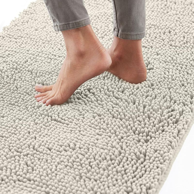 Photo 1 of Gorilla Grip Bath Rug 36x24, Thick Soft Absorbent Chenille, Rubber Backing Quick Dry Microfiber Mats, Machine Washable Rugs for Shower Floor, Bathroom Runner Bathmat Accessories Decor, Cloud

