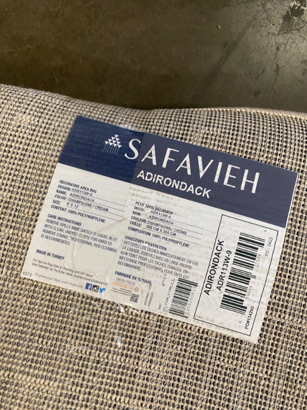 Photo 4 of SAFAVIEH Adirondack Collection Area Rug - 9' x 12', Champagne & Cream, Modern Ombre Design, Non-Shedding & Easy Care, Ideal for High Traffic Areas in Living Room, Bedroom (ADR113W) 9' x 12' Champagne / Cream