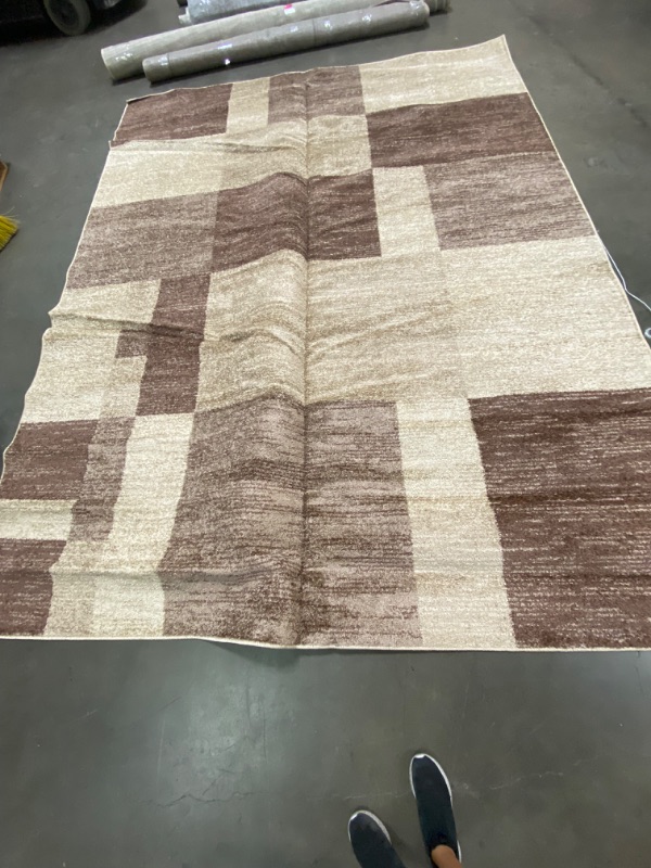 Photo 2 of Unique Loom Autumn Collection Area Rug - Providence (9' x 12' 2" Rectangle, Light Brown/ Beige) 
