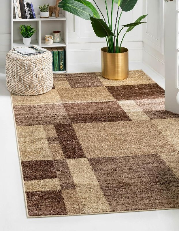 Photo 1 of Unique Loom Autumn Collection Area Rug - Providence (9' x 12' 2" Rectangle, Light Brown/ Beige) 
