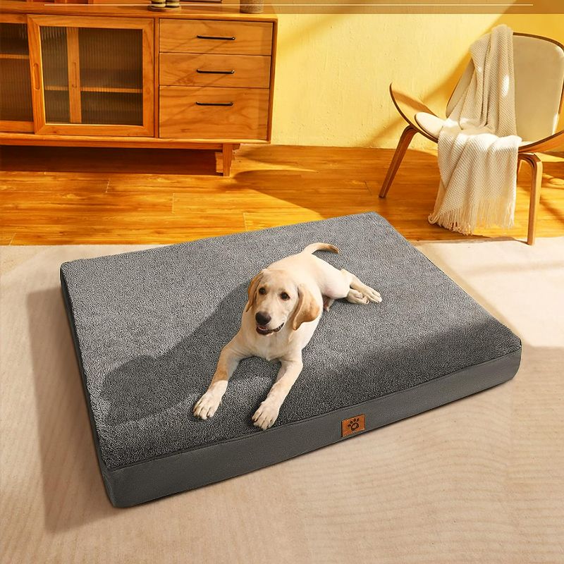 Photo 1 of Baauye Orthopedic Bed for Large Dogs,Foam Egg-Crate with Removable Waterproof and Washable Cover(X-Large,Dark Grey)
