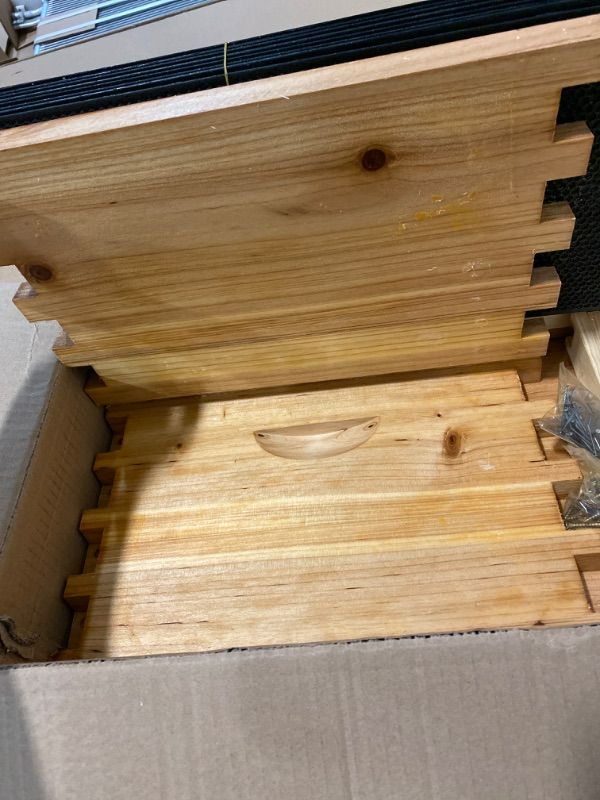 Photo 4 of MayBee 8-Frame Beehive Box Langstroth Deep Brood Box Dipped in 100% Beeswax Includes Wooden Frames & Waxed Foundations 
