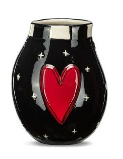 Photo 1 of Red Heart and Black Mini Vase