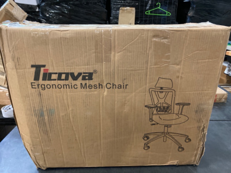 Photo 3 of Ticova Ergonomic Office Chair - High Back Desk Chair with Adjustable Lumbar Support & 3D Metal Armrest & Rocking Mesh Computer Chair with Thick Seat Cushion & Rotatable Headrest
