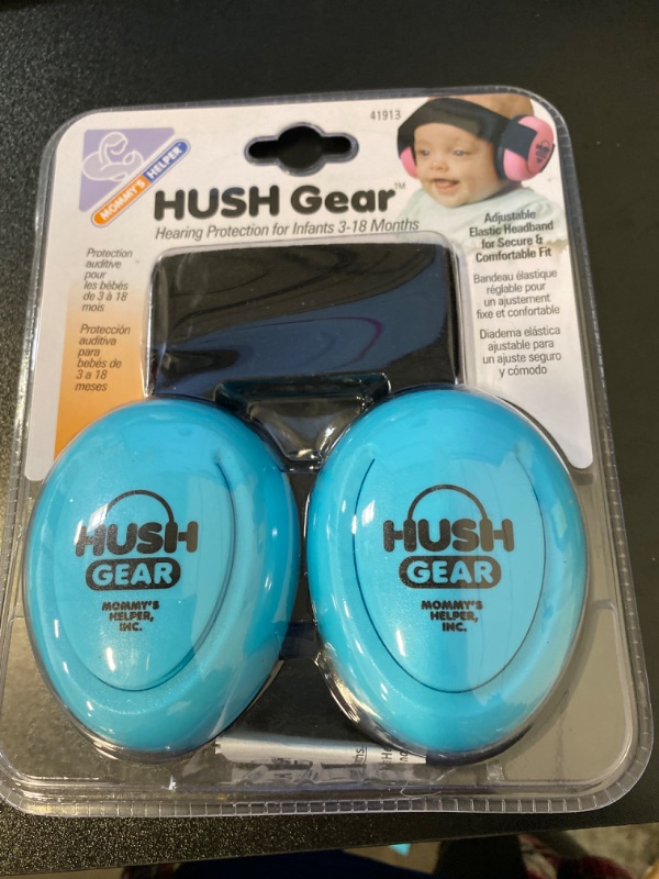 Photo 2 of Mommy's Helper Hush Gear Noise Cancelling Headphones for Infants Ear Protection, Blue NEW 