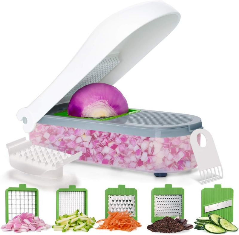 Photo 1 of  Vegetable Chopper, Onion Chopper Dicer Pro Food Chopper, Multifunctional 5-In-1 Veggie Chopper With Container, Vegetable Cutter Slicer For Cheese, Tomato, And Salad

