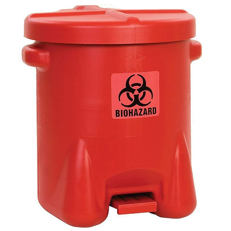 Photo 1 of 14 Gallon Safety Biohazardous Waste Can, Red
