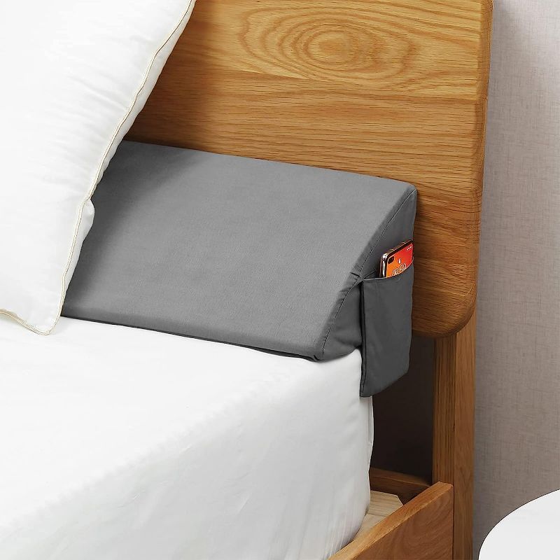 Photo 1 of VEKKIA Queen Size Bed Wedge Pillow/Headboard Pillow/Mattress Wedge/Bed Gap Filler,Close The Gap (0-6") Between Your Mattress and Headboard(Gray 60"x10"x6")

