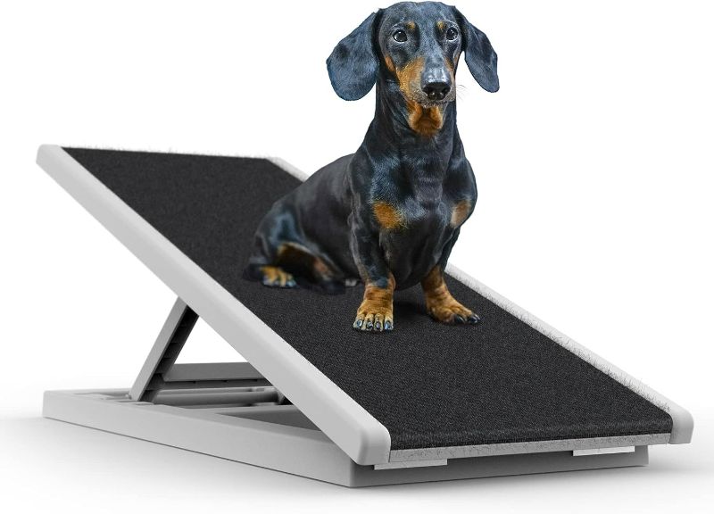 Photo 1 of 13X13" Gliard Dog Stairs, Dog Ramps Pet Stairs - Folding Ramp Height Adjustable for High Beds, Sofa, GREY 