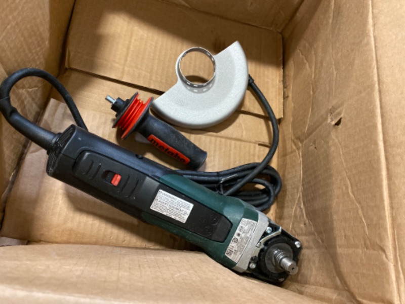 Photo 2 of Metabo 6-Inch Angle Grinder | 13.5 Amp | 9,600 rpm | Electronics | Non-locking Paddle Switch | WEP15-150 Quick, Green