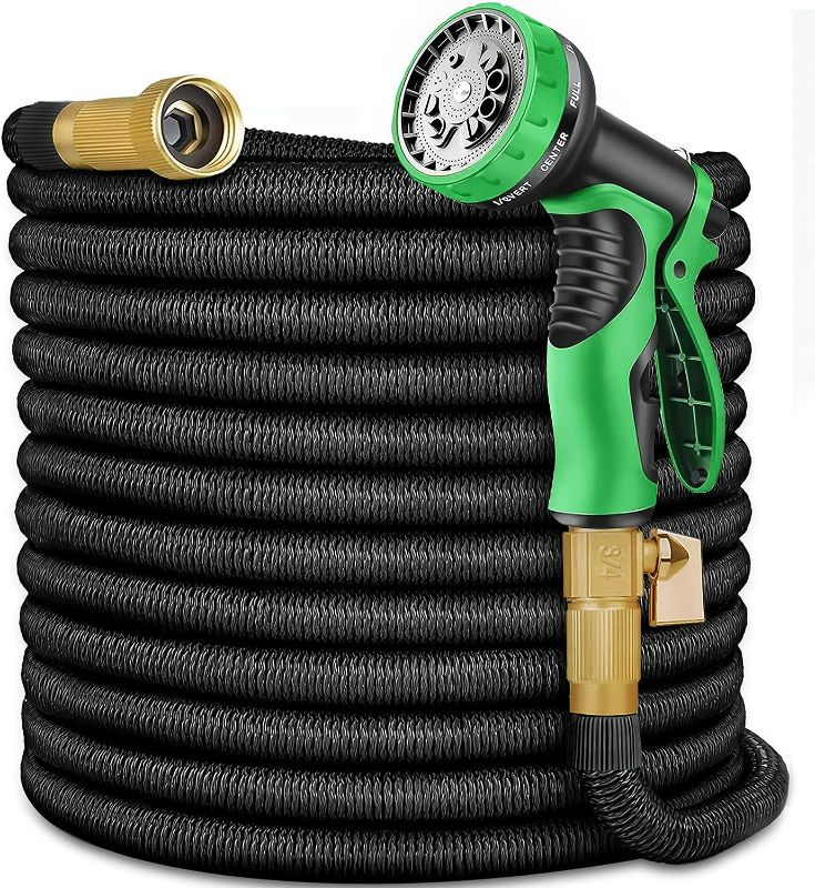 Photo 1 of Garden Hose Expandable Water Hose Lightweight & No-Kink Flexible Garden Hose, 3/4 inch Solid Brass Fittings and Double Latex Core, Funny Gifts for Gardeners

