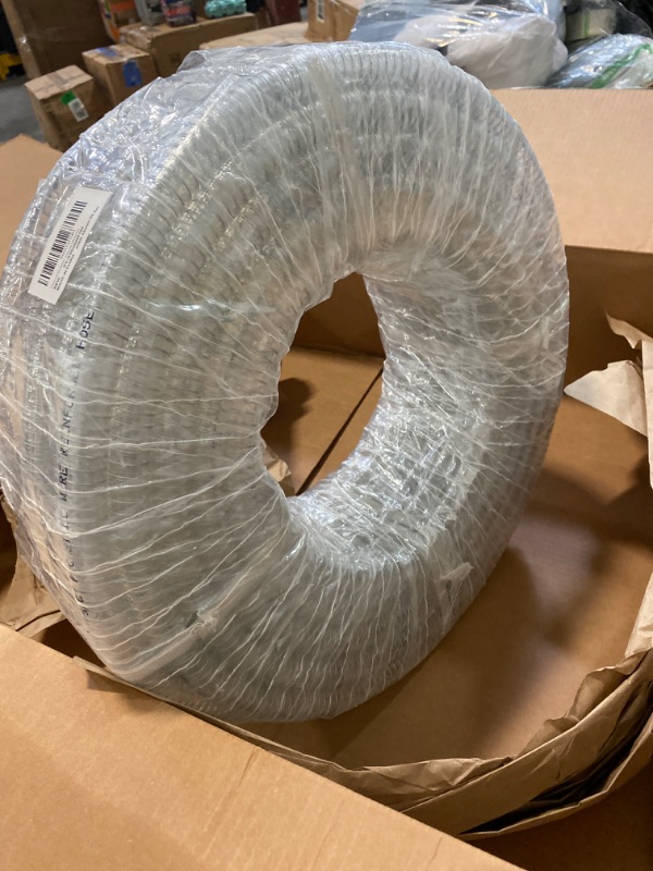 Photo 2 of DAVCO 5/8" ID x 100 ft PVC Reinforced Tubing With Spiral Steel Wire, High Pressure Flexible Vinyl Hose Heavy Duty Clear Suction Tube,Non-Toxic, Vacuum Dust Collection Pipe 5/8"ID 100 Feet NEW 