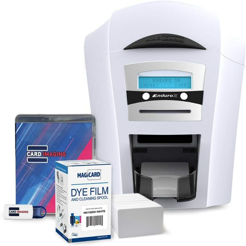Photo 1 of Magicard Enduro 3e Dual Sided ID Card Printer & Supplies Bundle with Card Imaging Software