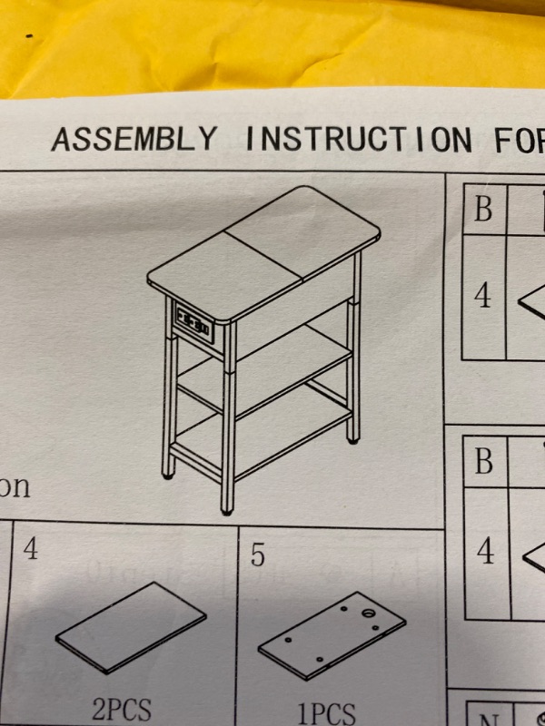 Photo 2 of Yoobure End Table with Charging Station, Flip Top Side Table with USB Ports and Outlets, Sofa Couch Table Bedside Table for Living Room Bedroom, Narrow Nightstand with Storage Shelves for Small Space