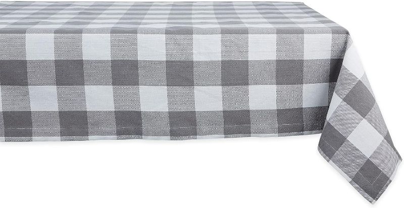 Photo 1 of Buffalo Pladed (White/ Gray) Table Cover 